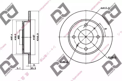 Тормозной диск DJ PARTS BD1382